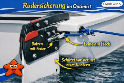 Rudersicherung im Optimisten