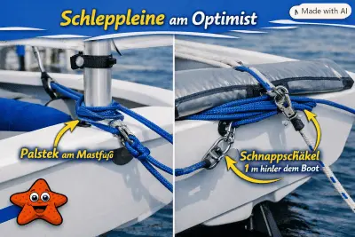 Schleppleine im Optimisten